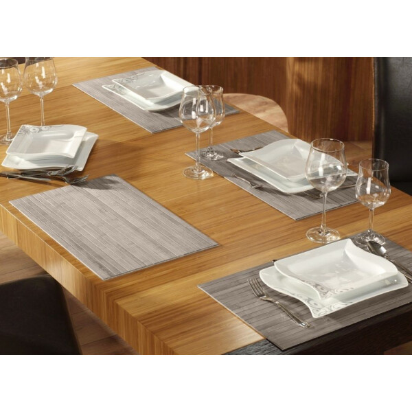 Tischset aus Bambus, Platzmatte/Untersetzer abwaschbar, Tischläufer - in 9Farben Tischsets 4 St. a 30x45 cm powder
