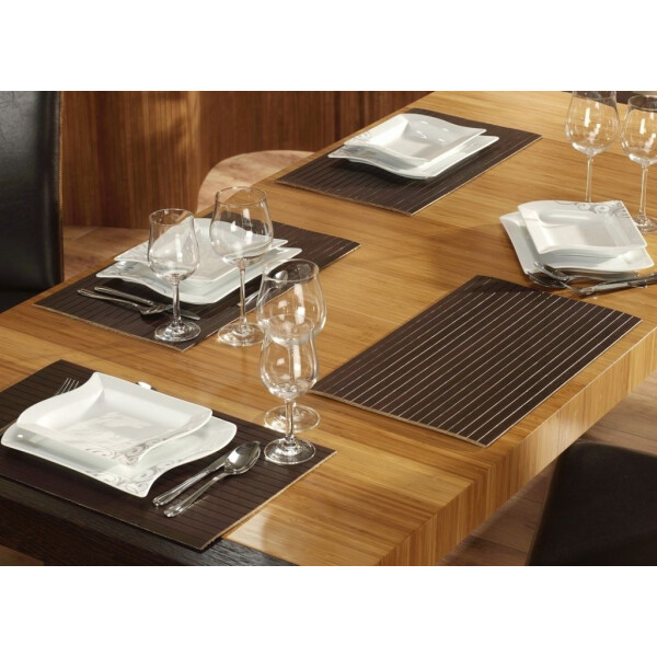 Tischset aus Bambus, Platzmatte/Untersetzer abwaschbar, Tischläufer - in 9Farben Tischsets 4 St. a 30x45 cm mocha