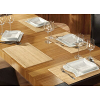 Tischset aus Bambus, Platzmatte/Untersetzer abwaschbar, Tischläufer - in 9Farben Tischsets 6 St. a 30x45 cm pure