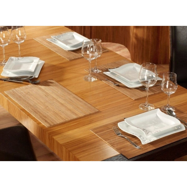 Tischset aus Bambus, Platzmatte/Untersetzer abwaschbar, Tischläufer - in 9Farben Tischsets 6 St. a 30x45 cm nature