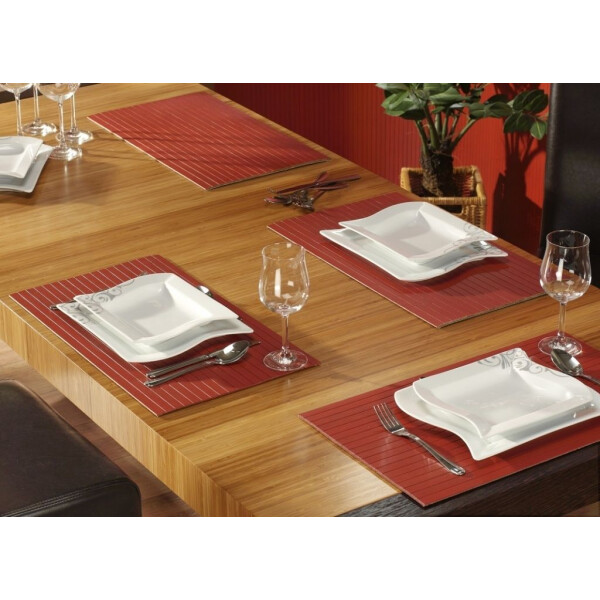 Tischset aus Bambus, Platzmatte/Untersetzer abwaschbar, Tischläufer - in 9Farben Tischsets 6 St. a 30x45 cm lava
