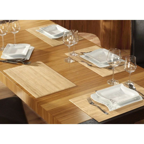 Tischset aus Bambus, Platzmatte/Untersetzer abwaschbar, Tischläufer - in 9Farben Tischsets 8 St. a 30x45 cm pure