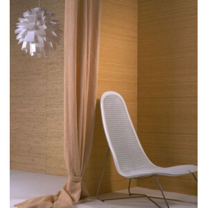 Bambuswandbelag in warmem Naturton mit moderner...