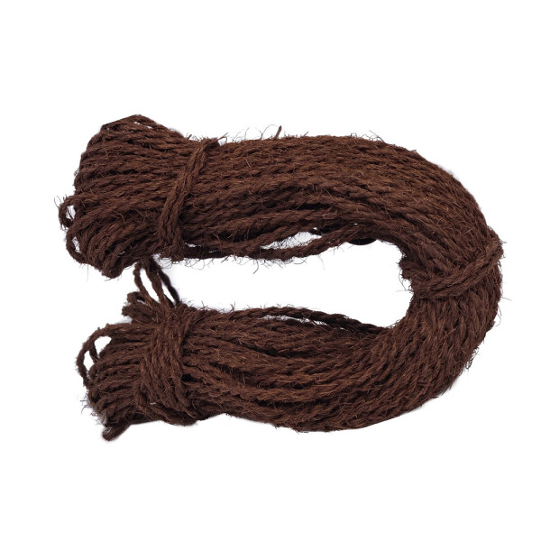Braunes Palmseil in einem 25 Meter langen Bund, ideal für handwerkliche Projekte und Dekorationen. Die natürliche Textur und die warme Farbe verleihen jedem Projekt einen rustikalen Charme.