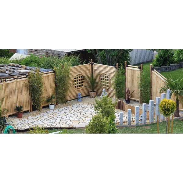 Sichtschutzzaun aus Bambus  Serie ANJI, Farbe NATURE fr den Garten,  149,99