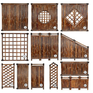 Bambus-Zaunelement ANJI NIGRA mit vertikalen Stäben...