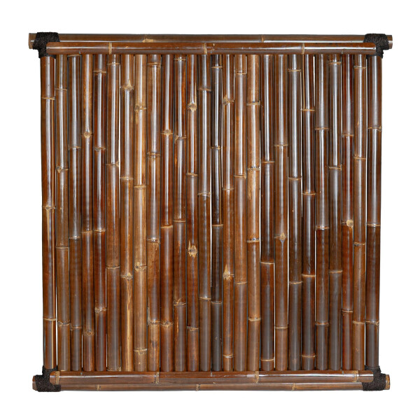 Sichtschutz aus Bambus, Zaunelement ANJI NIGRA, Maße 180 cm x 180 cm, dunkelbraune Bambusstäbe, stabil und dekorativ, ideal für Garten oder Terrasse.