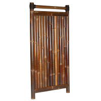 Sichtschutz aus Bambus mit natürlicher Optik, bestehend aus vertikalen Bambusstäben, die von einem horizontalen Rahmen gehalten werden. Die Gesamtgröße beträgt 90 cm Breite und 180 cm Höhe. Perfekt geeignet als dekorativer Zaun oder Raumteiler im Garten oder auf der Terrasse.