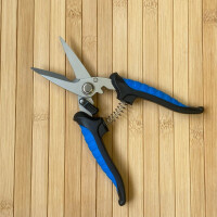 Robuste Belagsschere mit ergonomischen Griffen und Stahlklingen, ideal zum präzisen Schneiden von Bambusparkett und Bodenbelägen.