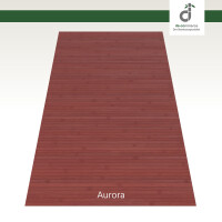 Hochwertiger Bambusteppich in kräftigem Rotton, Maße ca. 40x60 cm, 17 mm dicke Stege, stabil und langlebig, perfekt für moderne Innenräume.