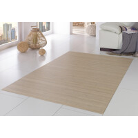 Bambusteppich MASSIVE aurora mit einer Größe von etwa 40x60 cm und 17 mm breiten Stegen. Gezeigt in mehreren Farbvarianten, darunter Ebony, Taupe, Steel, Mocha, Pure, Aurora und Nature. Die Teppiche zeigen eine klare, geradlinige Maserung und sind in warmen, natürlichen Tönen gehalten.