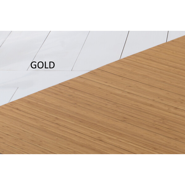 Bambusteppich SOLID gold, Maß ca. 40x60 cm, 50mm Stege auf Gazevliesrücken