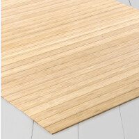 Bambusteppich SOLID pure, Maß ca. 75x300 cm, 50mm Stege auf Gazevliesrücken