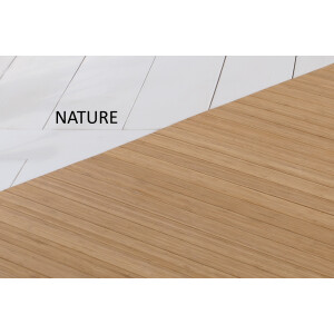 Bambusteppich SOLID nature, Maß ca. 60x240 cm, 50mm Stege auf Gazevliesrücken