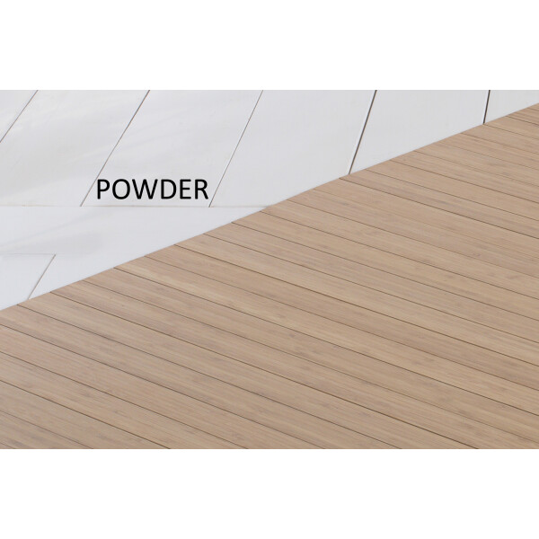 Bambusteppich SOLID powder, Maß ca. 60x90 cm, 50mm Stege auf Gazevliesrücken