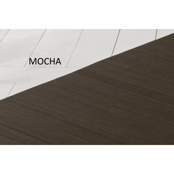 Bambusteppich SOLID mocha, Maß ca. 120x180 cm, 50mm Stege auf Gazevliesrücken