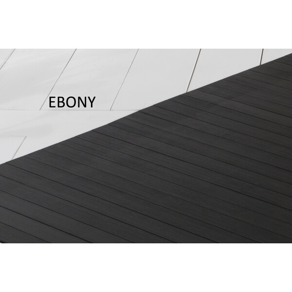 Bambusteppich SOLID ebony, Maß ca. 75x300 cm, 50mm Stege auf Gazevliesrücken