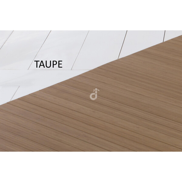 Bambusteppich in Taupe mit 50mm Stegen auf Gazevliesrücken, Maße ca. 75x150 cm, minimalistisches Design mit gleichmäßigen Linien.
