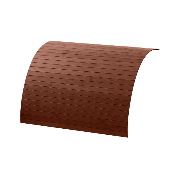 Couchablage aus Bambus in Mocha-Farbe, Maße 40 x 120 cm, mit horizontalen Streifen und leicht gebogener Form.