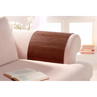 Elegante Bambus Couchablage in warmen Mocha-Tönen, ideal als Rückenlehnenunterlage für Sofas oder Sessel. Maße 40 x 120 cm, perfekt für ein gemütliches Ambiente im Wohnzimmer.
