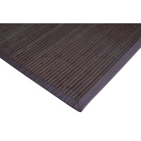 Bambusteppich in dunkelbrauner Farbe mit breiter XXL-Bordüre, Maße 90 x 160 cm, ideal für eine stilvolle Raumgestaltung.