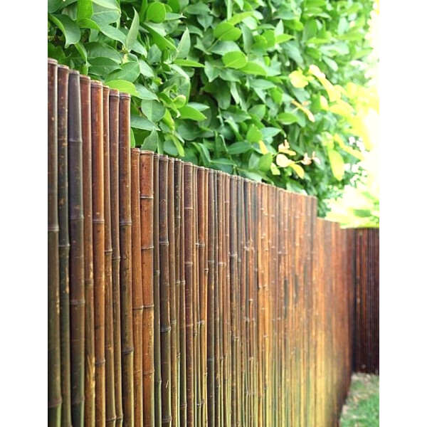 Robuster Bambus Holz Sicht Schutz Zaun ATY NIGRA von DE-COmmerce® I hochwertiger Windschutz Terrasse, Balkon, Garten I Bambusrohr Zaun mit geschlossenen Rohren