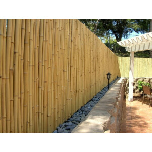 Bambus Sichtschutz Rollzaun ATY NATURE für Garten, Terrasse, Balkon, oben geschlossene Rohre
