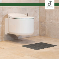 Badematte LINES im Set 3-tlg aus Bambus, Farbe Steel