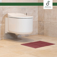 Badteppich Badematte LINES im 3-er Set aus Bambus, rutschfest, Farbe: AURORA