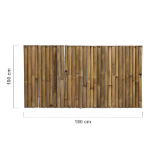 Zwei Sichtschutzzäune aus Bambus in unterschiedlichen Farben: dunkelbraun und naturhell. Beide Rollzäune sind robust und bieten eine natürliche, dekorative Trennung für Gärten oder Terrassen.