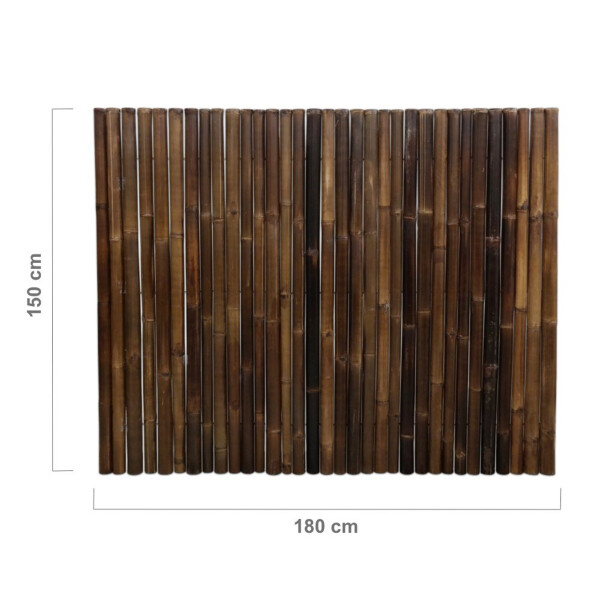 Extrem stabiler Bambus Holz Sichtschutz Rollzaun XL NIGRA von DE-COmmerce® (BxH) 180 cm x 150 cm