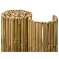 Robuster Bambus Holz Sicht Schutz Zaun DELUXE von DE-COmmerce® I hochwertiger Windschutz Terrasse, Balkon, Garten I Bambusrohr Zaun mit geschlossenen Rohren (HxB) 180 x 180 cm