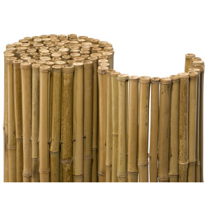 Robuster Bambus Holz Sicht Schutz Zaun DELUXE von DE-COmmerce® I hochwertiger Windschutz Terrasse, Balkon, Garten I Bambusrohr Zaun mit geschlossenen Rohren (HxB) 200 x 180 cm