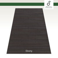 Schwarzer Bambusteppich MASSIVE in der Farbe Ebony, maßgefertigt nach Wunschgröße, mit eleganter, dunkler Oberfläche.