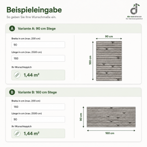 Fächerförmig angeordnete Bambus-Badematten in...