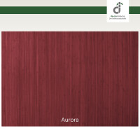 Badezimmerteppich aus Bambus in dunkelrotem, aurora-farbenem Design, gefertigt mit eleganten, parallelen Linienmustern. Ideal für moderne Badezimmer, bietet der Teppich eine stilvolle und ökologische Wahl, die sich perfekt in jedes Ambiente einfügt.