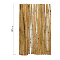 Bambus Sichtschutz BALI NIGRA, 180 cm x 180 cm, aus dunklen, naturbelassenen Bambusstäben, ideal für dekorative Abtrennungen und Privatsphäre im Garten.