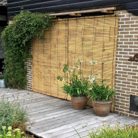 Natürlicher Bambus Sonnenschutz Rolljalousie, 150x200 cm, perfekt für Fenster und Türen, bietet stilvollen Sichtschutz und Sonnenlichtfilterung.