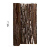 Bambus Sichtschutz BALI NIGRA, 180 cm x 180 cm, aus dunklen, naturbelassenen Bambusstäben, ideal für dekorative Abtrennungen und Privatsphäre im Garten.