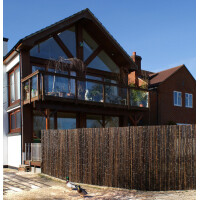 Bambus Sichtschutz Rollzaun BLACK für Garten, Terrasse, Balkon, oben geschlossene Rohre (HxB) 250 x 180 cm