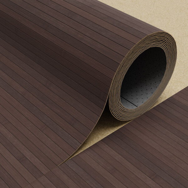 Rollenware aus Bambusparkett in der Farbe Mocha, mit einer Größe von 300x200 cm, ideal für eine einfache und flexible Verlegung.