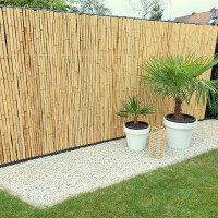 Bambus Sichtschutz Gartenzaun Windschutz Zaun Bambusmatte Halbschalenzaun BARU in 2 Farben und 4 Größen