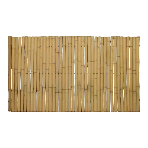 Natürlicher Bambus-Sichtschutzzaun mit einer Höhe von 100 cm und einer Breite von 180 cm, bestehend aus dicht aneinandergereihten Bambusstäben, die für Privatsphäre und einen natürlichen Look im Garten sorgen.