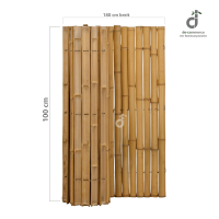 Stabiler Sichtschutz aus Bambus mit natürlicher Optik, der sich ideal für die Gartengestaltung eignet. Der Rollzaun BARU NATURE misst 100 cm x 180 cm und bietet Privatsphäre sowie einen dekorativen Akzent im Außenbereich.