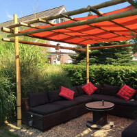 Pergola Bambus Holz Garten Pavillon Terrasse Rankhilfe in 2 Größen + 2 Farben
