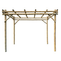Bambuspergola mit stabiler Konstruktion aus natürlichen Bambusstangen, ideal für Garten oder Terrasse. Abmessungen: 200x300x300 cm (LxBxH). Offenes Design bietet Schatten und Struktur im Außenbereich.