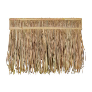 Strohdach aus getrockneten Palmwedeln, 100 x 70 cm groß, mit zwei Bambusstäben als Halterung. Ideal für Pergolen und tropische Dekoration.