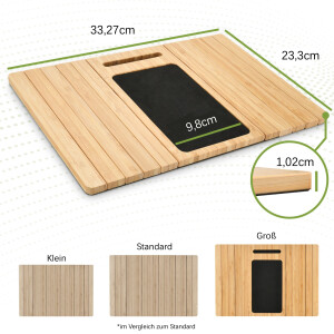 Bambus-Sofatablett mit integrierter Handyhalterung,...