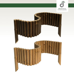 Zwei flexible Beeteinfassungen aus Bambus in dunkler und...