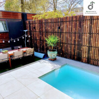 Sichtschutz aus Bambus Gartenzaun Bambuszaun Garten XXL SLIM Nigra (BxH) 90 cm x 115 cm